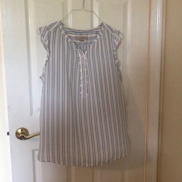 LOFT Tops - Baby Blue Striped Blouse! LOFT Tops - Baby Blue Striped Blouse!